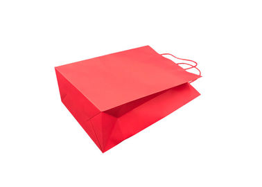 Red Eco Paper Packaging , Biodegradable Shopping Bags Customized Size