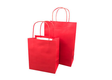 Red Eco Paper Packaging , Biodegradable Shopping Bags Customized Size